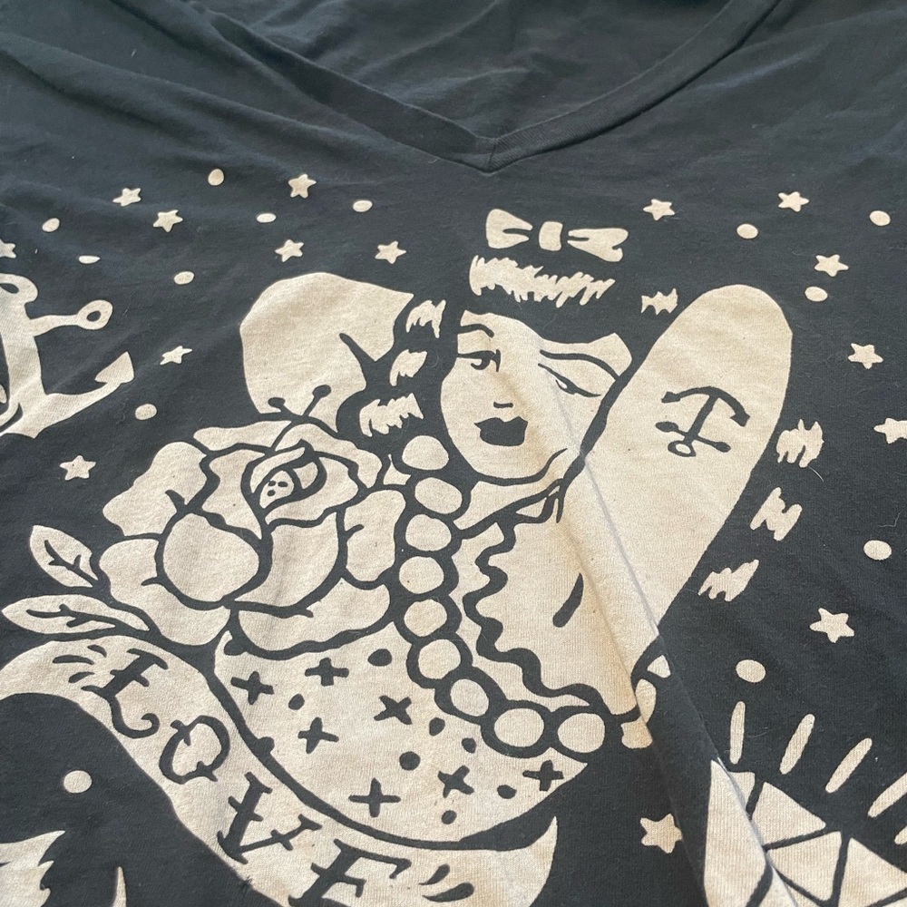 Lucky Brand Black and White Graphic Tee